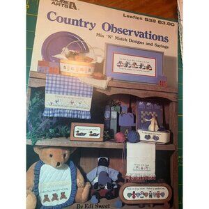 Leisure Arts Country Observation Mix N Match Design Book Cross Stitch Patterns